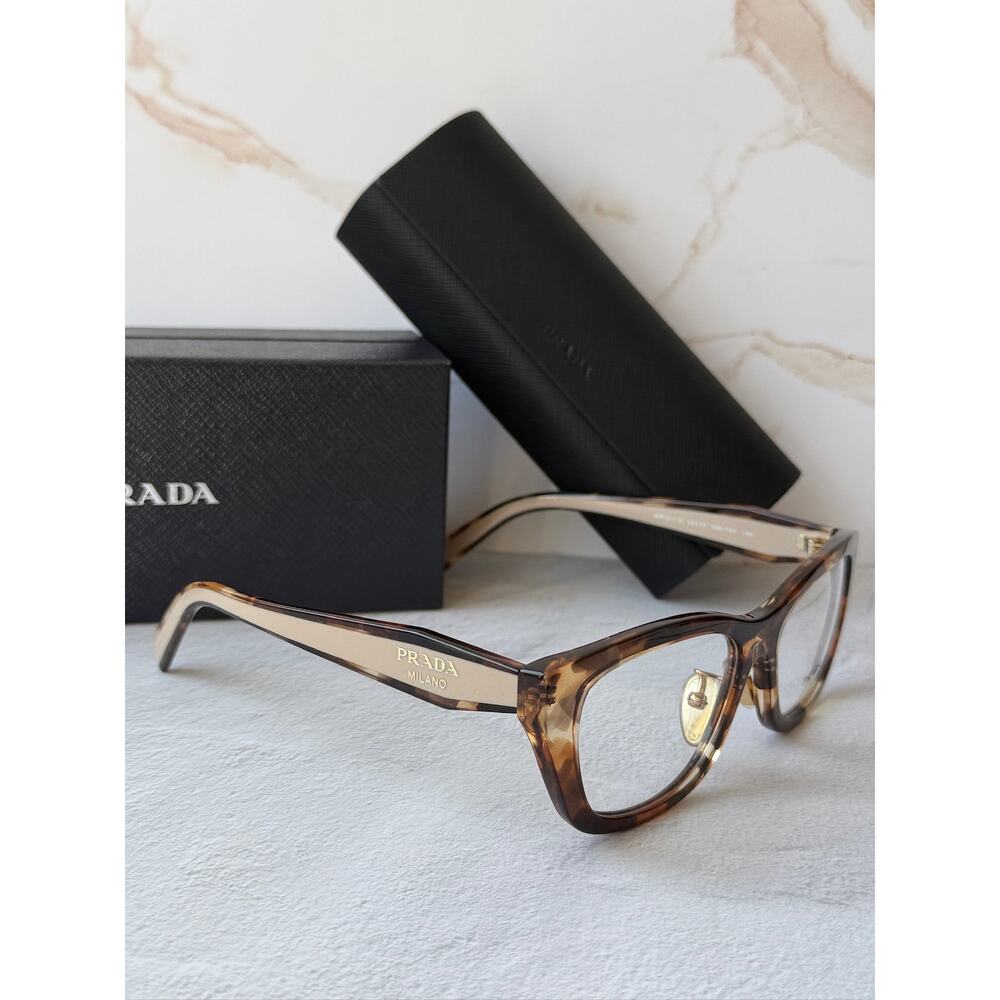 NEW Prada PR B11VD Tortoise Brown Cat Eye Eyeglasses Frames - Picture 5 of 6
